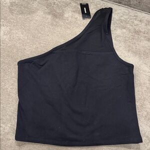 Express Elegant Black One-Shoulder Top